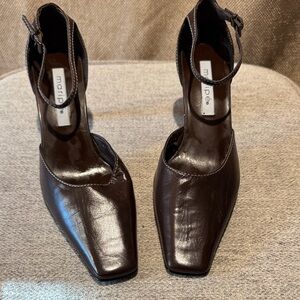 Maripe Dark Brown Leather Heels